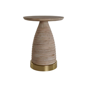 Side table Home ESPRIT Golden Natural Wood Metal 41 x 41 x 53 cm-0