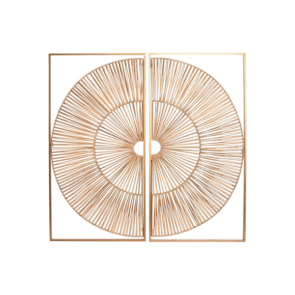 Wall Decoration Home ESPRIT Golden Natural 50 x 2 x 100 cm (2 Pieces)-0