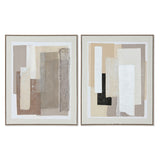 Painting Home ESPRIT Brown Beige Abstract Urban 82 x 3,8 x 102 cm (2 Units)-0