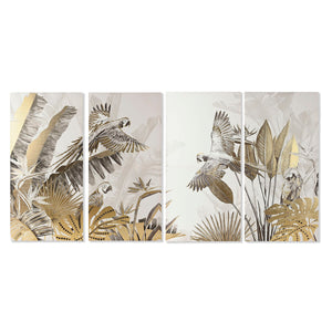 Set of 4 pictures Home ESPRIT Beige Golden Tropical 280 x 3,2 x 140 cm-0