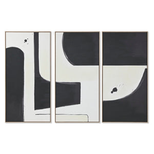 Set of 3 pictures Home ESPRIT White Black Modern Urban 180 x 4 x 120 cm (3 Pieces)-0