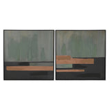 Painting Home ESPRIT Black Green Modern Urban 100 x 4 x 100 cm (2 Units)-0