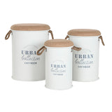 Decorative box Home ESPRIT White Polyurethane Metal Fibre Urban (3 Pieces)-1