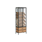 Bottle rack Home ESPRIT Black Natural Wood Metal 60 x 33 x 169 cm-0