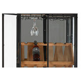 Bottle rack Home ESPRIT Black Natural Wood Metal 60 x 33 x 169 cm-1