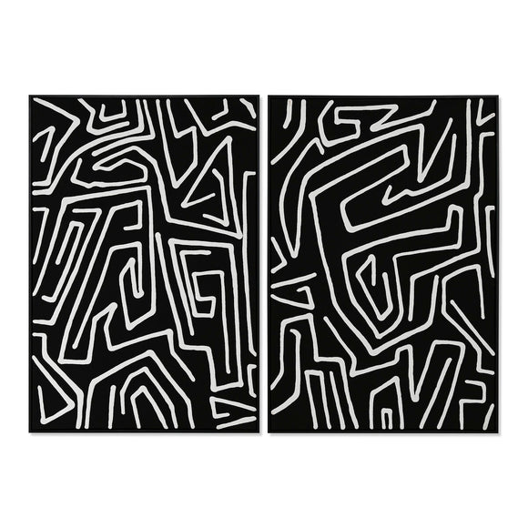 Painting Home ESPRIT White Black Modern 83 x 4 x 123 cm (2 Units)-0