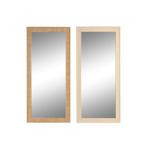 Wall mirror Home ESPRIT Beige Natural 74 X 2 X 162 cm (2 Units)-0