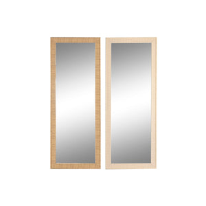 Wall mirror Home ESPRIT Brown Natural Scandi 74 X 2 X 194 cm (2 Units)-0