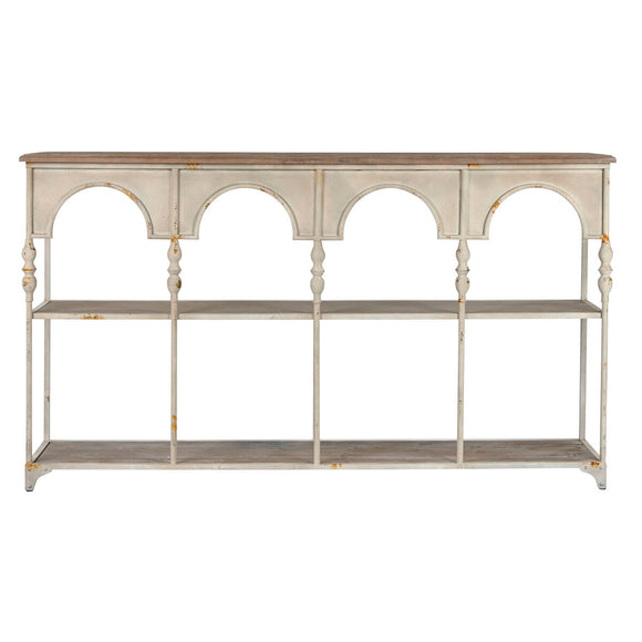 Shelves Home ESPRIT White Natural Metal 159 X 36,5 X 91 cm-0