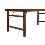 Folding Table Home ESPRIT Natural Recycled Wood 182 x 90 x 76 cm-5