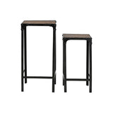 Set of 2 tables Home ESPRIT Black Natural 38 x 38 x 75 cm-1