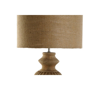 Desk lamp Home ESPRIT Natural Jute Wood 50 W 220 V 44 X 44 X 91 cm-0