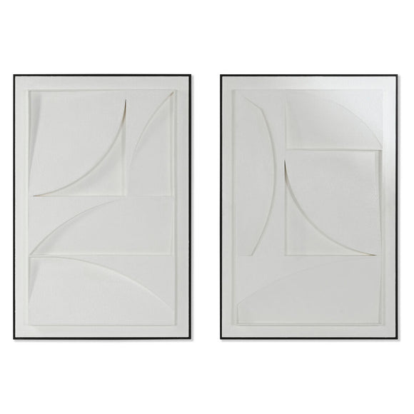 Painting Home ESPRIT White Black Abstract Urban 60 x 6,5 x 90 cm (2 Units)-0