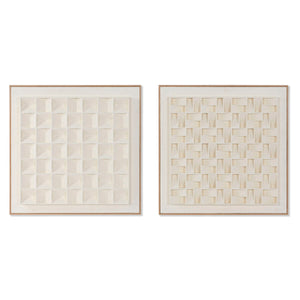 Painting Home ESPRIT Beige Geometric Modern 60 x 7 x 60 cm (2 Units)-0