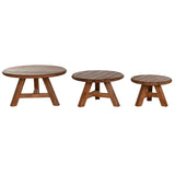 Set of 3 tables Home ESPRIT Teak 80 x 80 x 43 cm-1