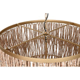 Ceiling Light Home ESPRIT Golden Natural Wood Metal 70 x 70 x 157 cm-4