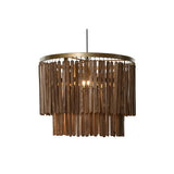 Ceiling Light Home ESPRIT Brown Golden Wood Metal Mango wood 50 W 60 x 60 x 48 cm-1