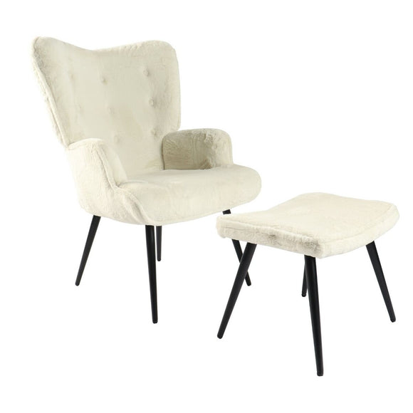 Armchair Home ESPRIT White Polyester Metal 72 X 74 X 97 cm-0