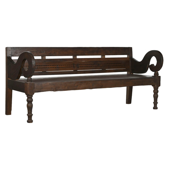 Bench Home ESPRIT Dark brown Teak 196 x 68 x 82 cm-0