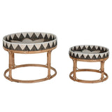 Set of 2 tables Home ESPRIT Rattan 70 X 70 X 52 cm-1