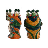 Planter Home ESPRIT Green Multicolour Porcelain 20 x 20 x 32 cm (2 Units)-3