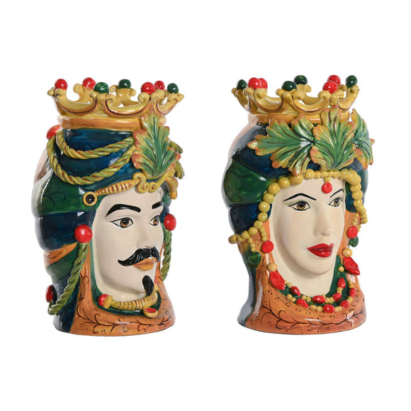 Planter Home ESPRIT Green Multicolour Porcelain 20 x 20 x 29 cm (2 Units)-0