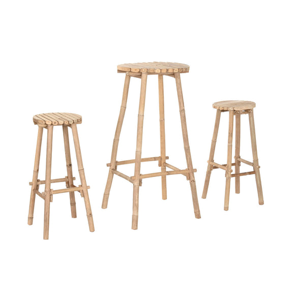 Table set with 2 chairs Home ESPRIT Bamboo 50 x 50 x 105 cm-0