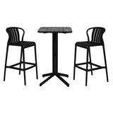 Table set with 2 chairs Home ESPRIT Black Metal polypropylene 60 x 60 x 102 cm-0