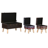 Set of Chests Home ESPRIT Brown Multicolour Polyurethane Wood Vintage 70 x 40 x 45 cm (3 Units)-2