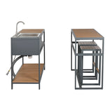 Kitchen furniture Home ESPRIT Grey Natural 127 x 100 x 90 cm 127 x 100 x 95 cm-13