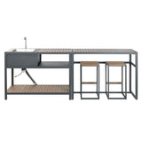 Kitchen furniture Home ESPRIT Grey Natural 127 x 100 x 90 cm 127 x 100 x 95 cm-1