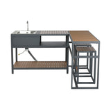 Kitchen furniture Home ESPRIT Grey Natural 127 x 100 x 90 cm 127 x 100 x 95 cm-8