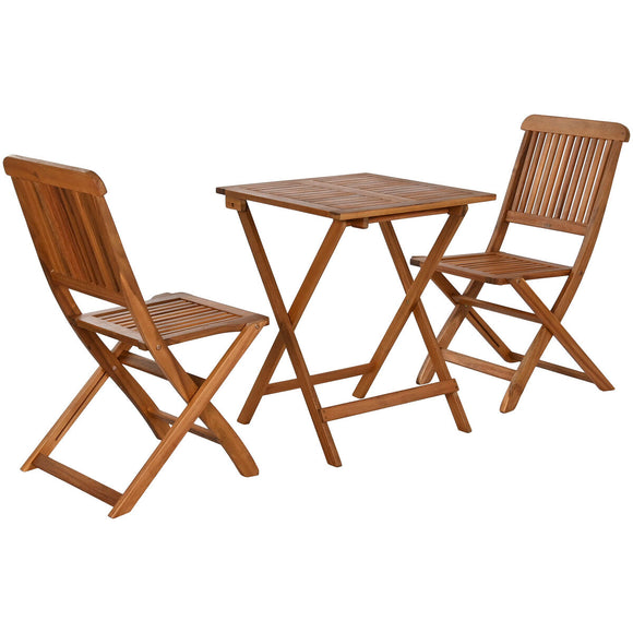 Table set with 2 chairs Home ESPRIT Brown 60 x 60 x 74 cm-0