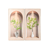 Painting Home ESPRIT White Green Beige Vase Scandinavian 80 x 3,5 x 160 cm (2 Units)-0