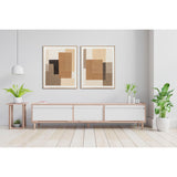 Painting Home ESPRIT Brown Beige Abstract Urban 80 x 4,5 x 100 cm (2 Units)-1