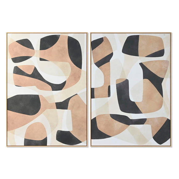 Painting Home ESPRIT Brown Black Abstract Urban 100 x 4 x 140 cm (2 Units)-0