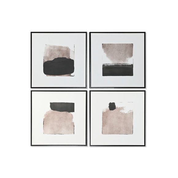 Painting Home ESPRIT White Brown Black Abstract Urban 60 x 4 x 60 cm (4 Units)-0