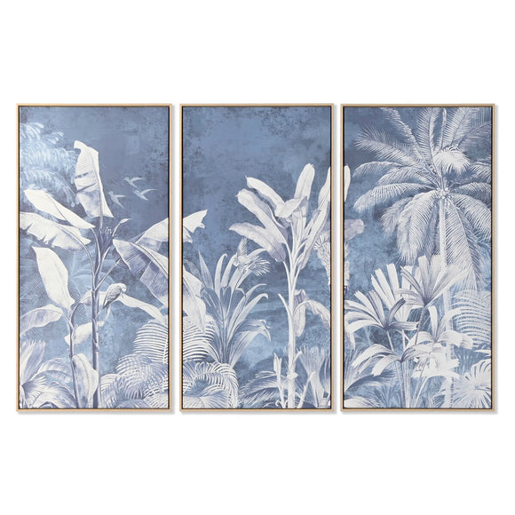 Painting Home ESPRIT Blue Palms Tropical 180 x 4 x 120 cm (3 Pieces)-0