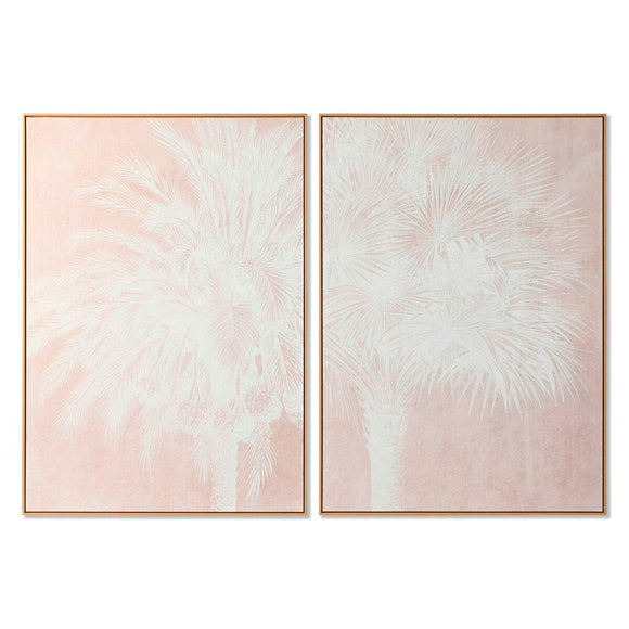 Painting Home ESPRIT White Beige Palms Tropical 100 x 4 x 140 cm (2 Units)-0