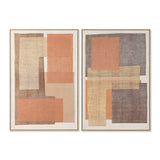 Painting Home ESPRIT Brown Beige Orange Natural Abstract Urban (2 Units)-0