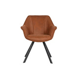 Dining Chair Home ESPRIT Black Camel Metal Microfibre 64 x 67 x 85 cm 67 x 64 x 83 cm-7