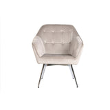 Armchair Home ESPRIT Grey Cream Golden Silver Polyester Metal 74 x 74 x 90 cm 74 x 67 x 90 cm-7