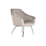 Armchair Home ESPRIT Grey Cream Golden Silver Polyester Metal 74 x 74 x 90 cm 74 x 67 x 90 cm-0