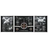 Wall Clock Home ESPRIT Golden Silver Metal Aeroplane Vintage 175 x 21 x 64 cm-0