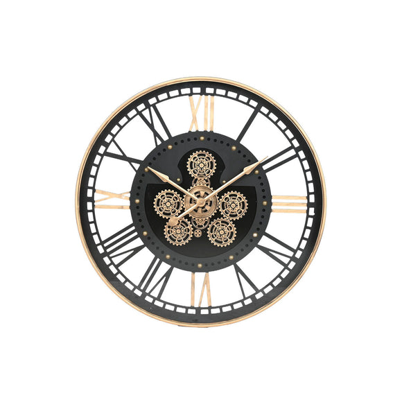 Wall Clock Home ESPRIT Black Golden Metal Crystal 100 x 9 x 100 cm-0