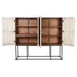 Cupboard Home ESPRIT White Black Metal Mango wood 180 x 40 x 160 cm-8