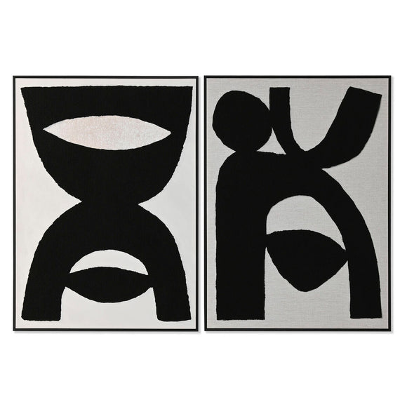 Painting Home ESPRIT Black Beige Abstract 103 x 4,3 x 143 cm (2 Units)-0