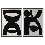 Painting Home ESPRIT Black Beige Abstract 103 x 4,3 x 143 cm (2 Units)-0