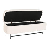 Bench Home ESPRIT White Black Polyester Steel 145 x 45 x 45 cm-6