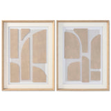 Painting Home ESPRIT White Beige Abstract Urban 60 x 5 x 80 cm (2 Units)-0